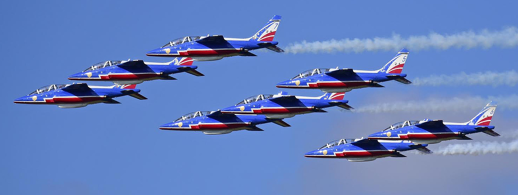 The Patrouille de France Alpha jets with their special livery honoring Antoine de Saint Exupéry and his Little Prince  The Patrouille de France Alpha jets with their special livery honoring Antoine de Saint Exupéry and his Little Prince